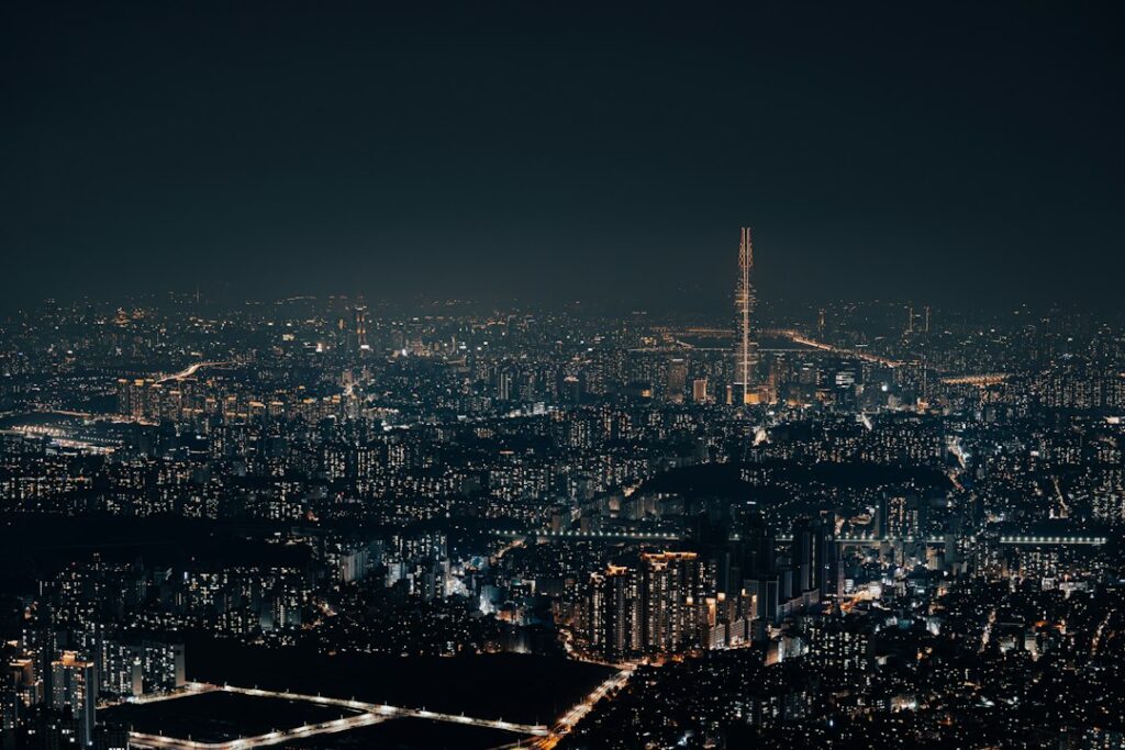 Seoul skyline at night for Korea market entry